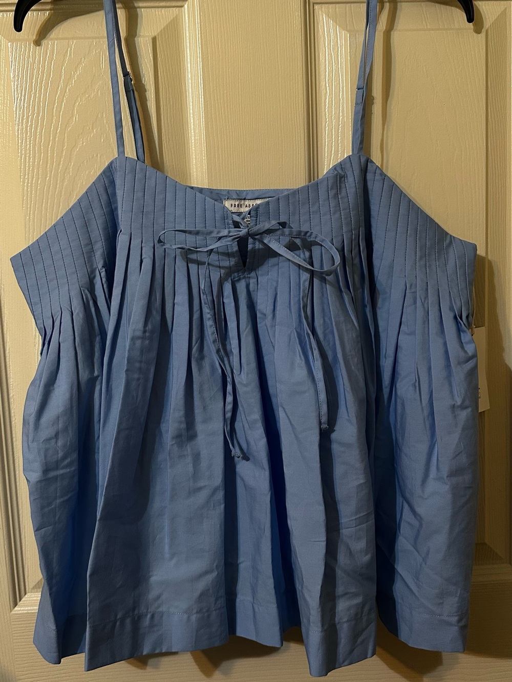 Free People Blue Tank Tie-Front Top